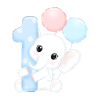 Premier anniversaire d’éléphant mignon