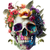 Skull with flowers