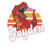 JAYDEN - Beautiful boy name with T-REX Dino