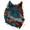 Peinture numérique cool d’un loup