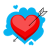 Coeur avec flèche et détails affectueux