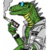 dinosaur with cigarette