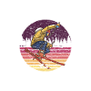 Skier Skiing Retro