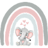 Elephant and Rainbow - Kids T-Shirt