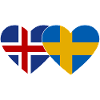 Iceland Sweden Flag Heart