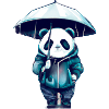 Panda with an umbrella