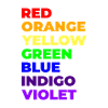 Rainbow colours
