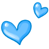 Deux cœurs bleus