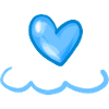 Blue Heart Symbol Shape Love