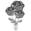 Trois roses grises symbole nature