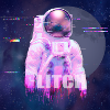 Vaporwave Glitch Moon Astronaut