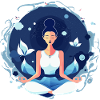 A young woman meditating
