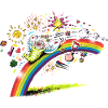 Blühwürmchen auf dem Regenbogen