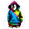 Süßer Pinguin mit Bunten Pullover