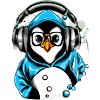 Pingouin avec pull bleu