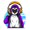 Cool penguin with sweater