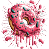 Pink frosted sprinkled donut