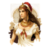 Antique Queen in Red Tiara