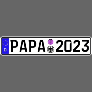 Papa 2023 Vater werden Nummernschild