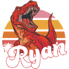 RYAN - Beautiful Boy Name with T-REX Dino