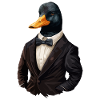 Duck with bow tie