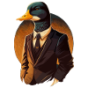Canard en costume trois pièces