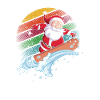 Santa Surfer Regenbogen