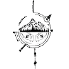 Kosmischer Kompass Kunstdesign