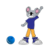 Koala plays bowling