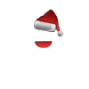 Weinglas mit Weihnachtsmütze