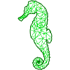 Modern Green Seahorse