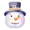 Retro Christmas Snowman Face