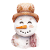 Snowman Head Retro Noël