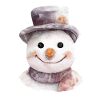 Retro Christmas Snowman Face