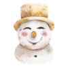 Snowman Head Retro