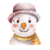 Retro Christmas Snowman Face