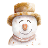 Retro Snowman Head