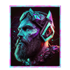 Polygone viking géométrique Néon nordique