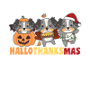 Happy Hallothanksmas Australian Shepherd