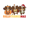 Happy Hallothanksmas Australian Shepherd