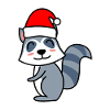 Raccoon Comic Noël
