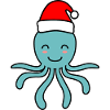 Octopus Comic Christmas Xmas