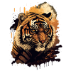 Face Illustration of Tiger