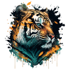 Tiger with falling Leaves