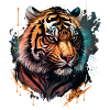 Bunte Tiger Illustration