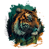 Flat Tiger Face Design