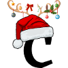 Letter C Christmas hat