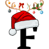 Letter F Christmas hat