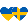 Ukraine Suède Flag Coeur