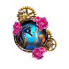 Beau design steampunk avec hippocampes